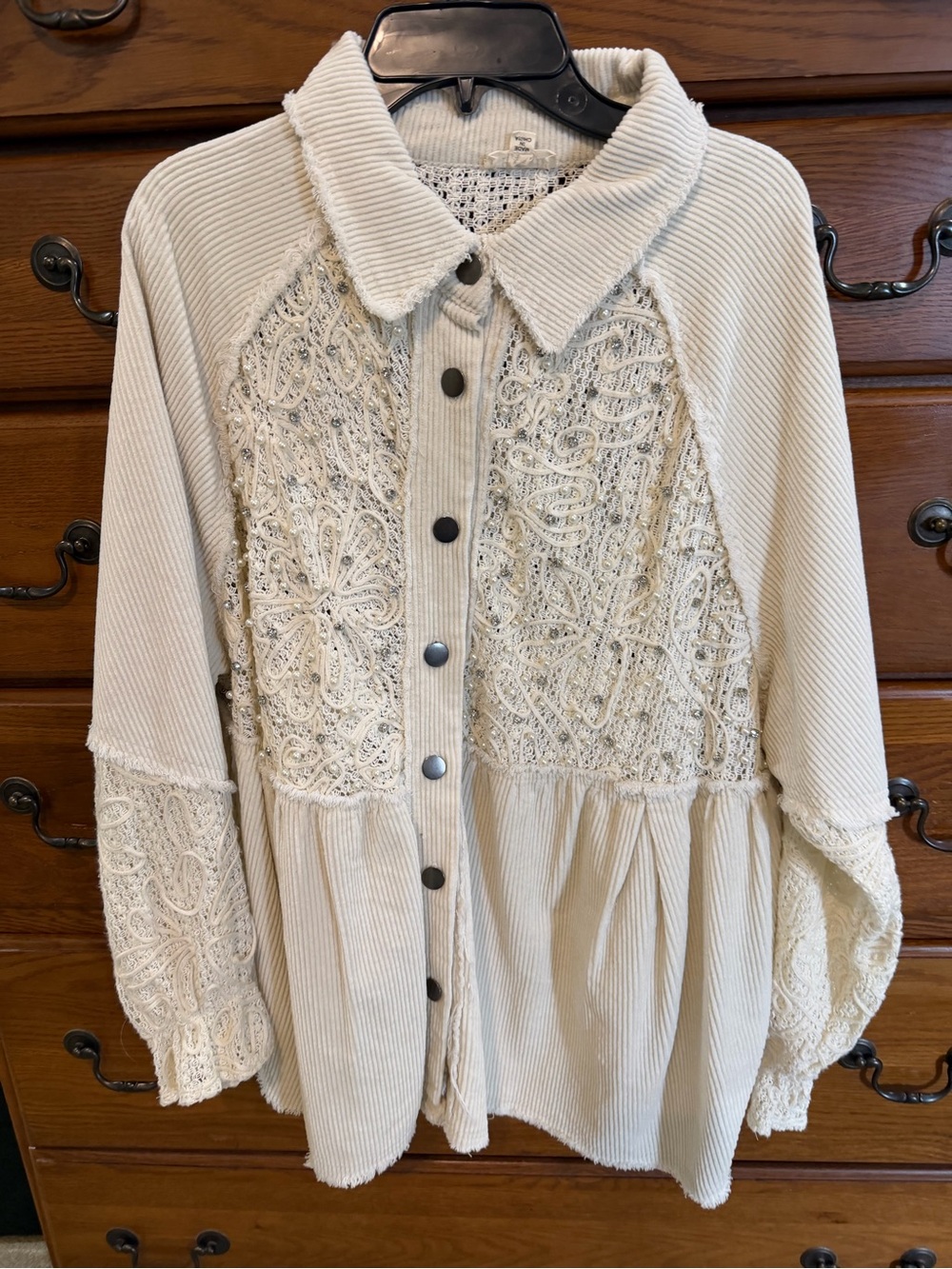 POL Cream Corduroy Jacket